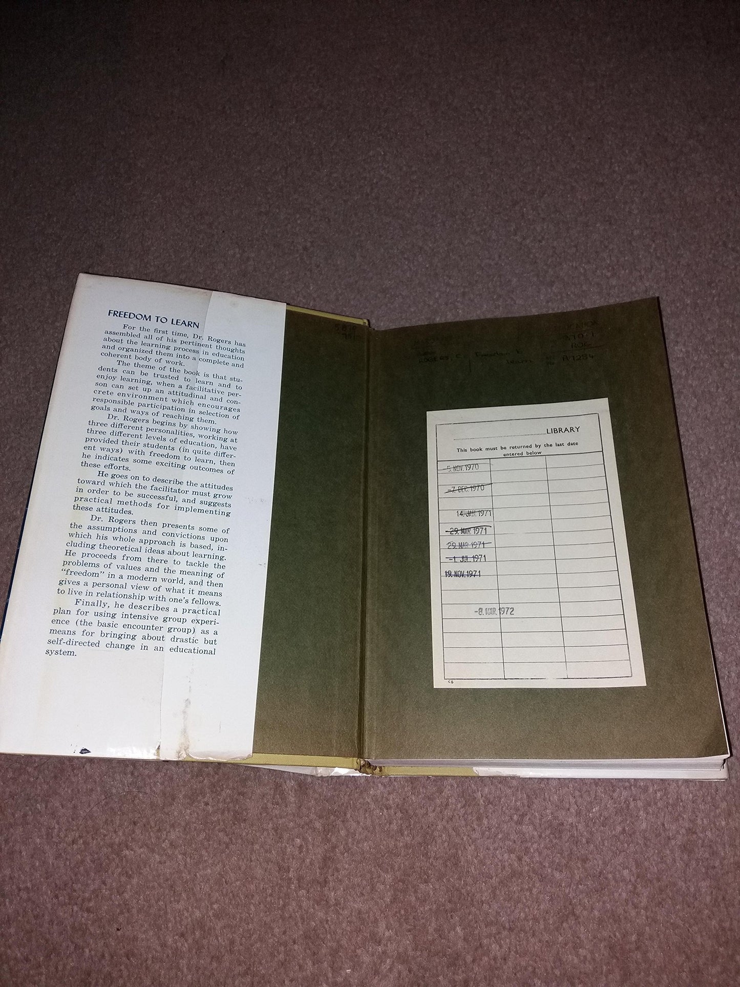 Freedom to learn;: A view of what education might become (Studies of the person)
