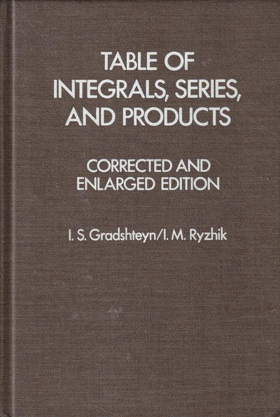 Table of Integrals, Series and Products, Corrected and Enlarged Edition