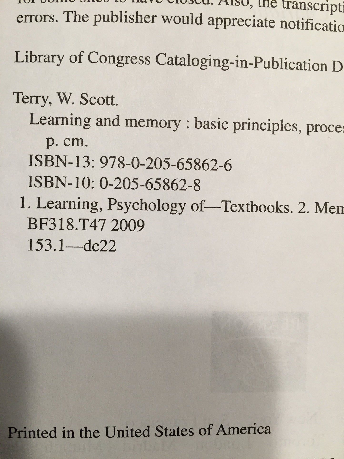 Learning and Memory (4th Edition)