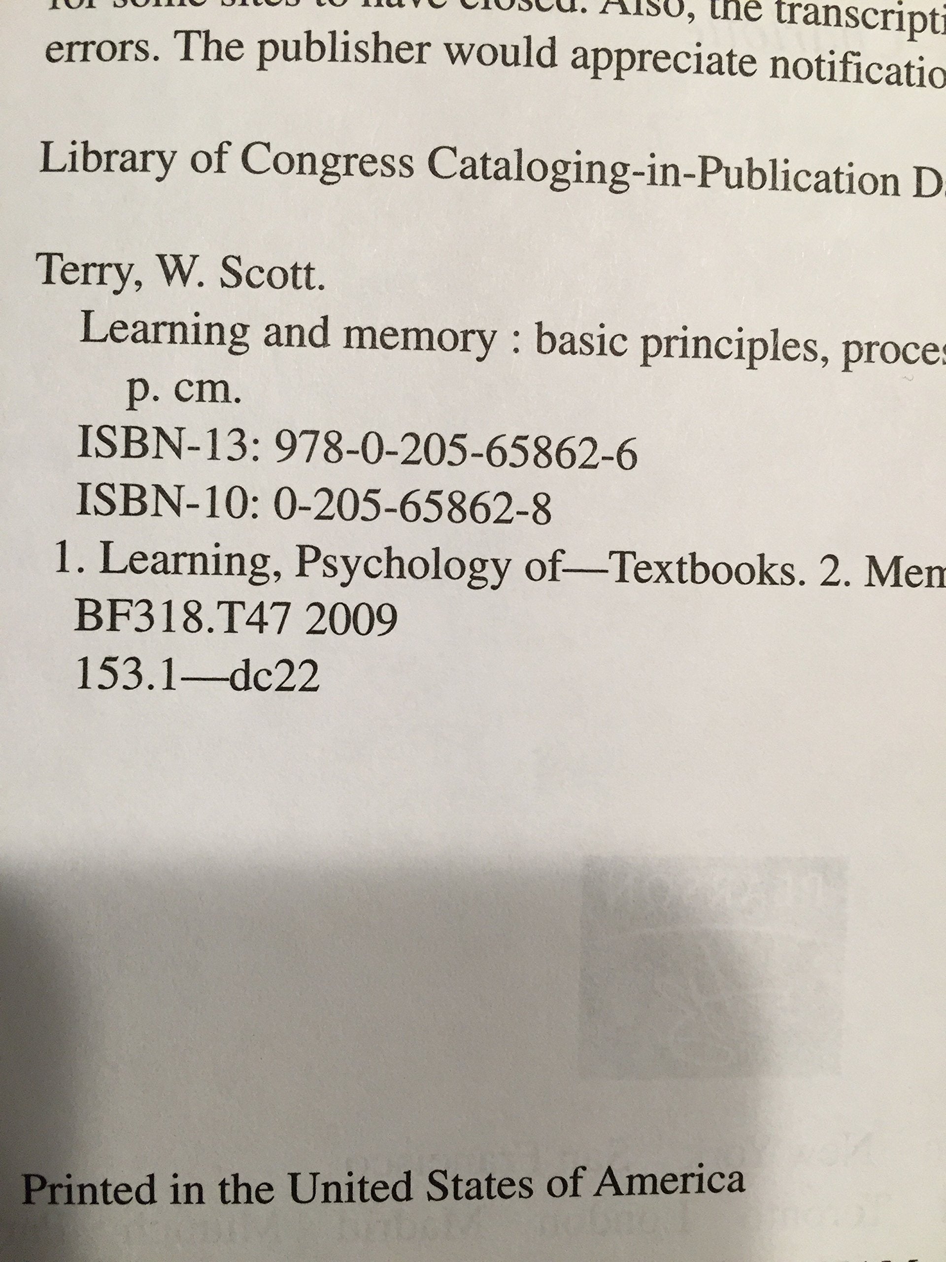Learning and Memory (4th Edition)