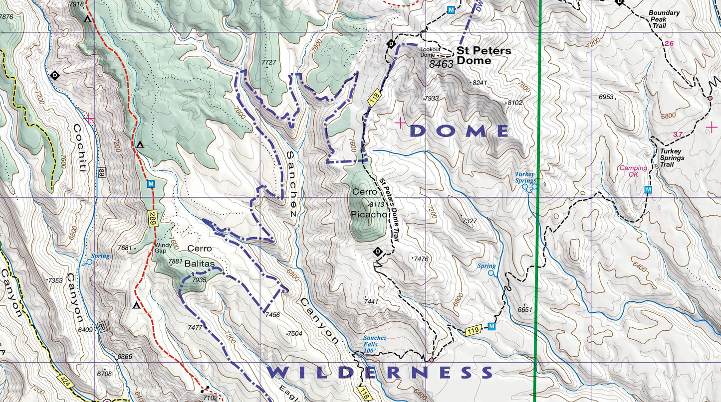 Santa Fe, Bandelier & Los Alamos Trail Map 2nd Edition