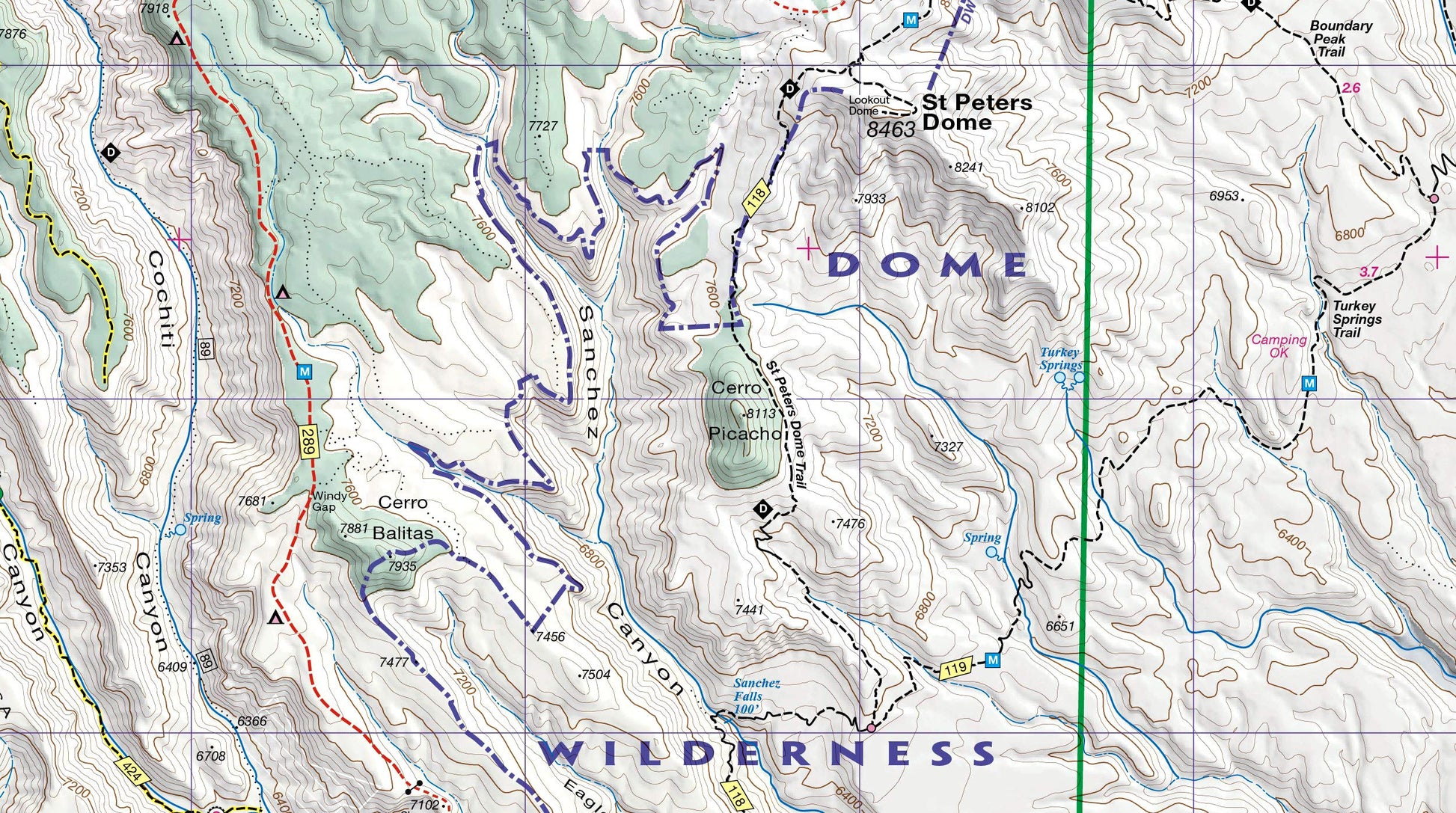 Santa Fe, Bandelier & Los Alamos Trail Map 2nd Edition