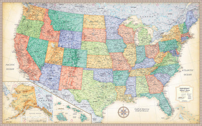 Rand McNally Classic Edition U.S. Wall Map - Laminated Rolled
