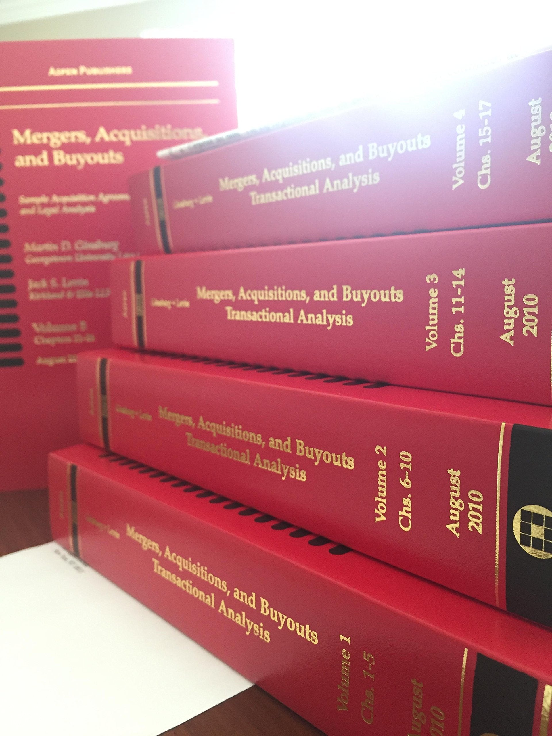 Mergers, Acquisitions, and Buyouts, August 2010: Five Volume Print Set