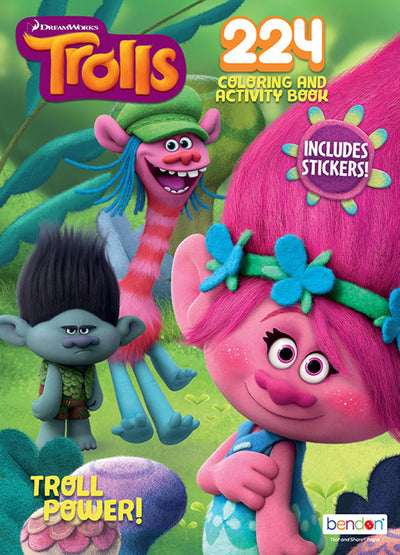 Bendon DreamWorks' Trolls Troll Power! 224-Page Coloring and Activity Book with Over 30 Stickers