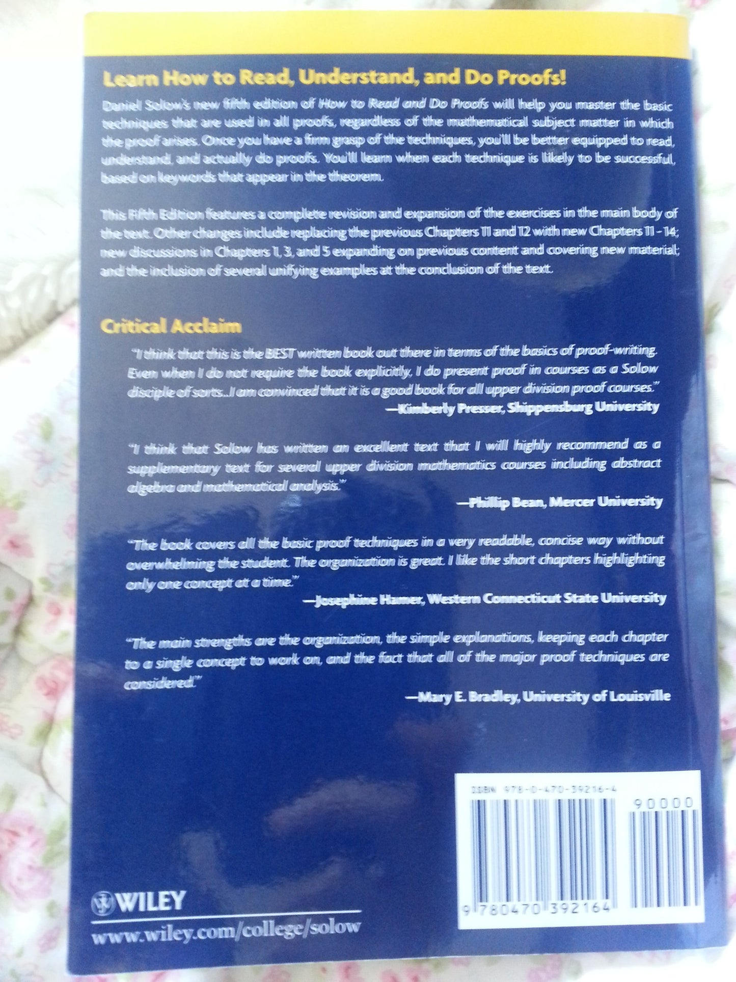 How to Read and Do Proofs: An Introduction to Mathematical Thought Processes