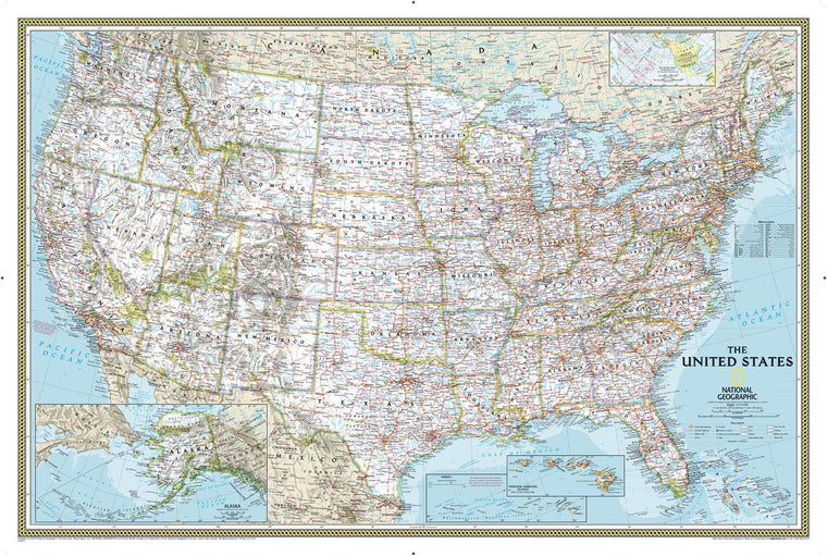 National Geographic United States Wall Map - Classic (Poster Size: 36 x 24 in) (National Geographic Reference Map)