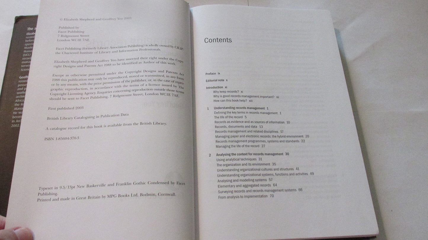 Managing Records: A Handbook of Principles and Practice
