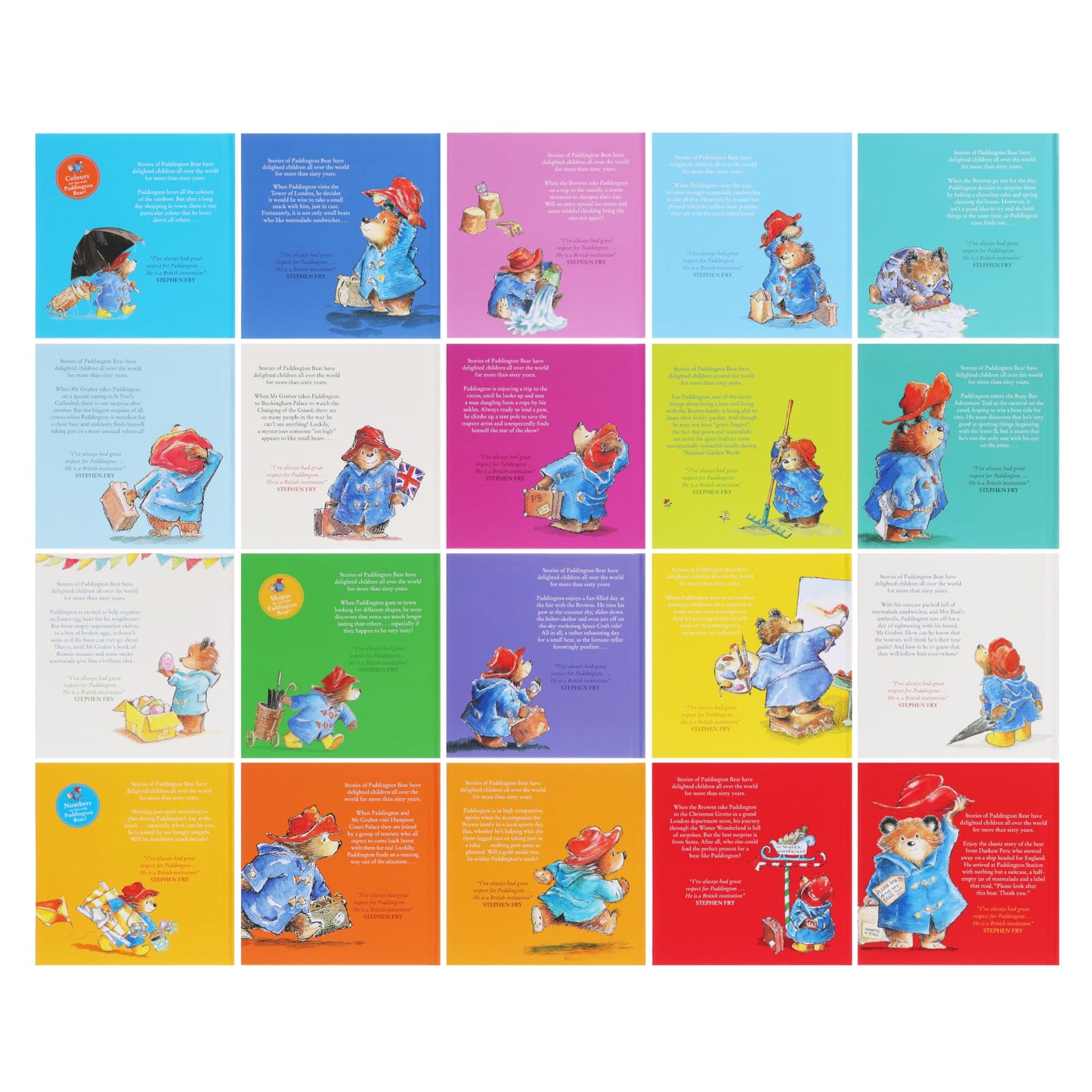 Paddington Classic Story 20 Books Collection Box Set (Paddington And the Christmas Surprise, Paddington And the Marmalade Maze, Paddington Goes for Gold, Paddington King of the Castle & 16 More)