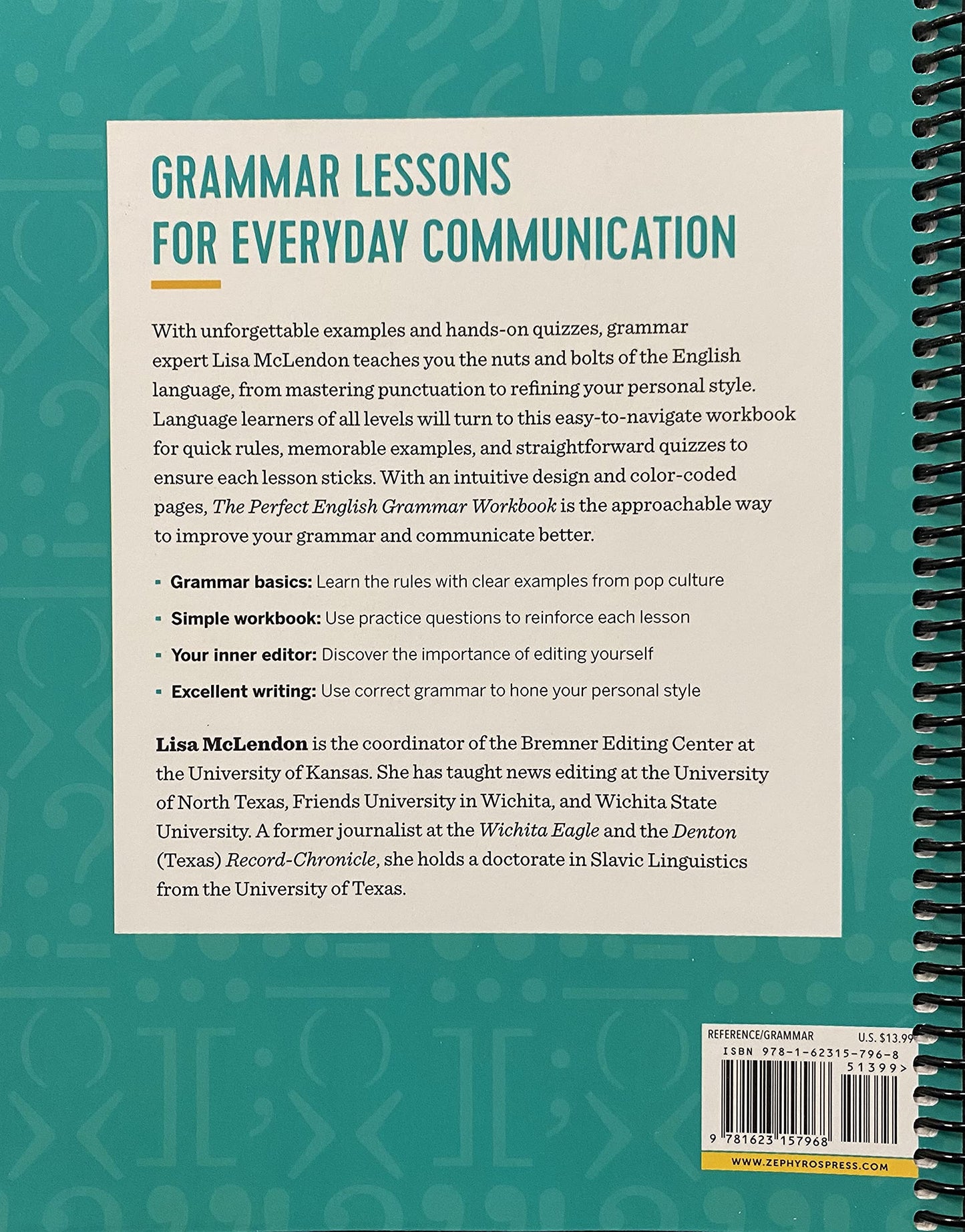 The Perfect English Grammar Workbook: Simple Rules and Quizzes to Master Todays English