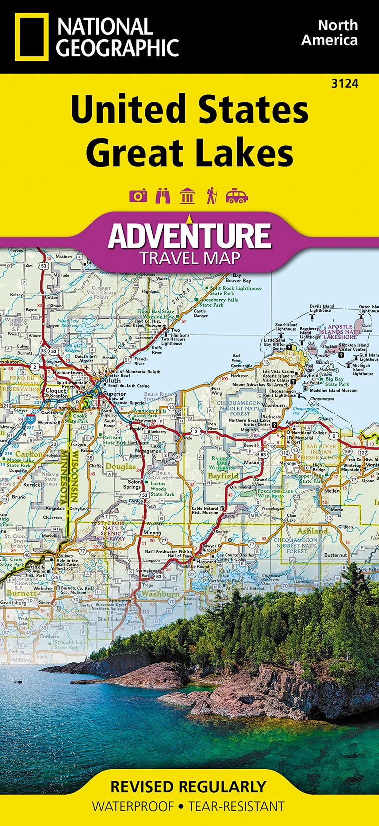 United States, Great Lakes Map (National Geographic Adventure Map, 3124)