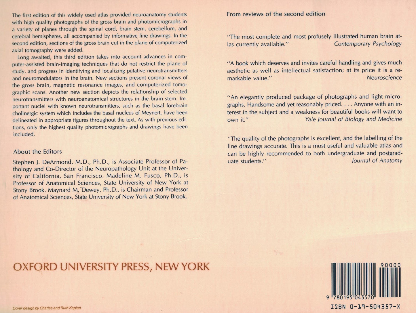 Structure of the Human Brain: A Photographic Atlas by DeArmo