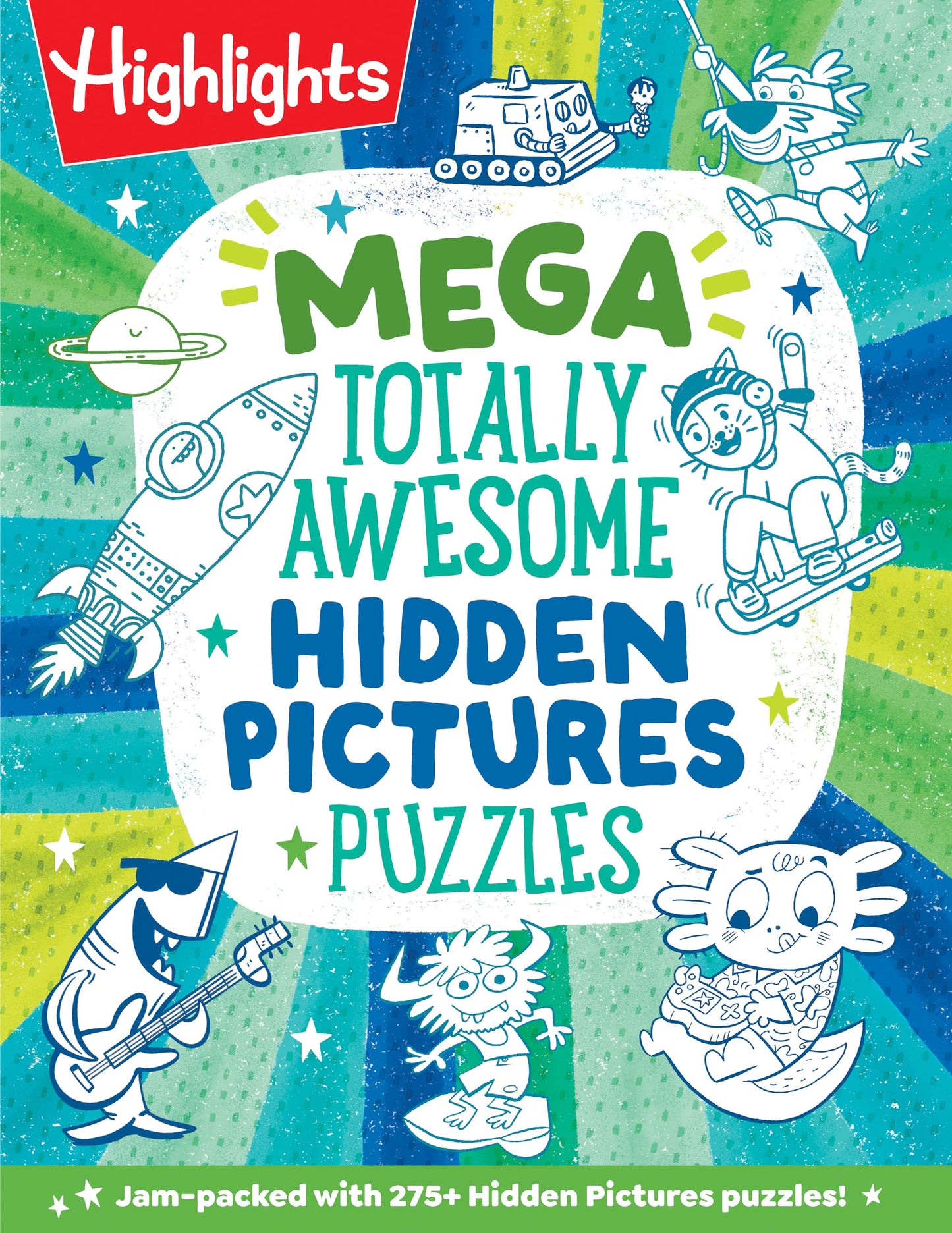 Mega Totally Awesome Hidden Pictures Puzzles: Big Puzzle Book with Over 300 Hidden Objects Scenes and Puzzle Games for Kids with Dinosaurs, Robots and Space for Ages 612