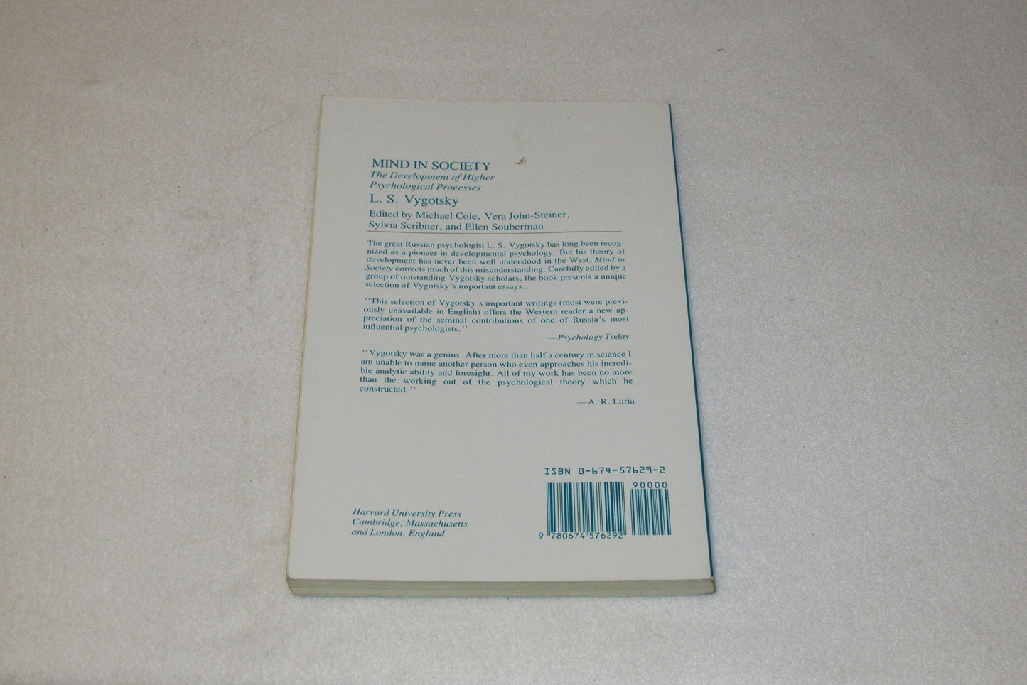 Mind in Society: The Development of Higher Psychological Pro