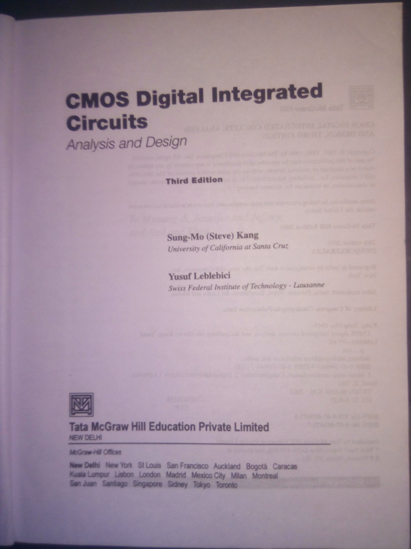 CMOS Digital Integrated Circuits Analysis & Design