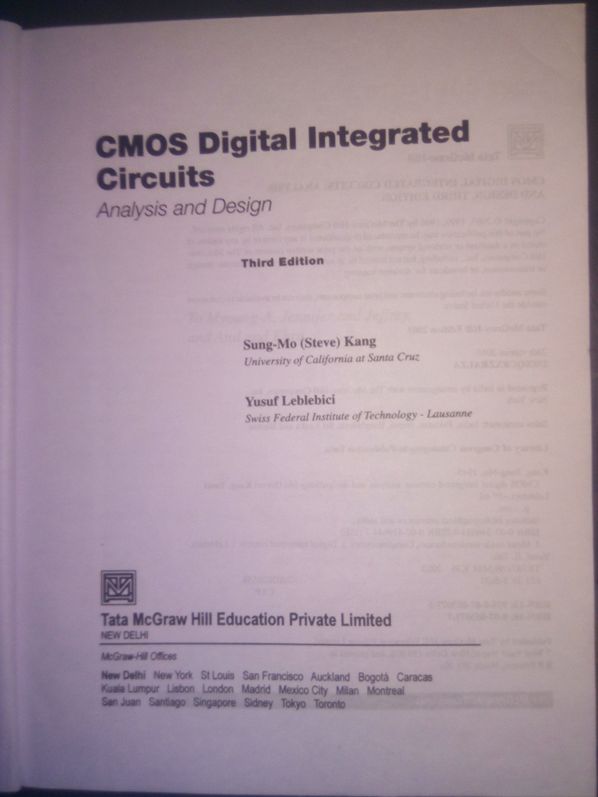 CMOS Digital Integrated Circuits Analysis & Design