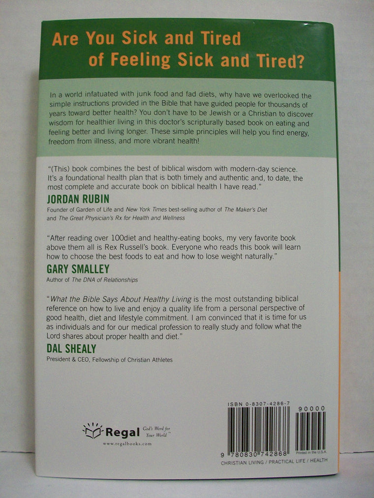 What the Bible Says About Healthy Living — back cover