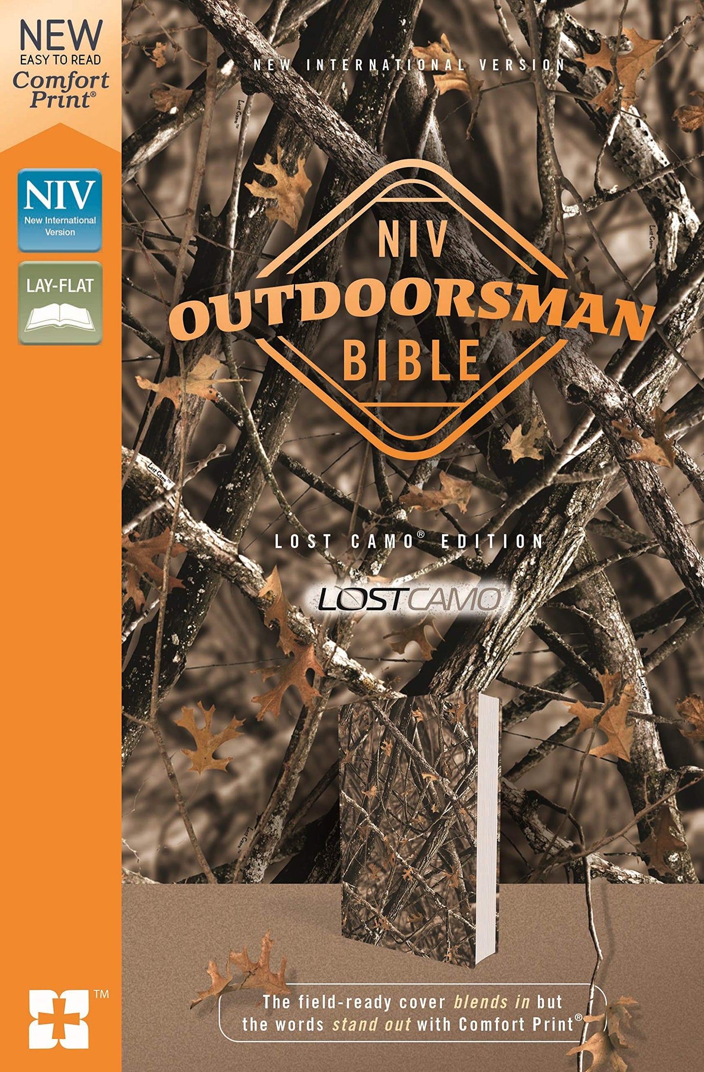 NIV, Outdoorsman Bible, Lost Camo Edition, Leathersoft, Red