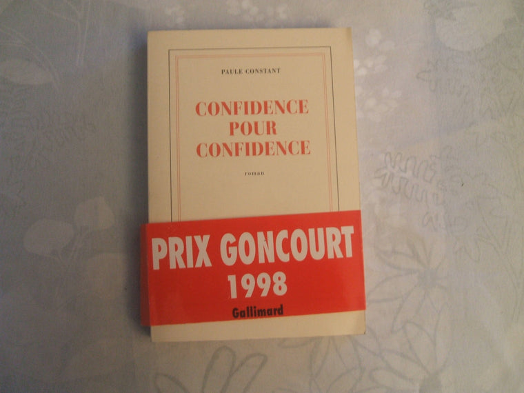Confidence pour confidence — back cover