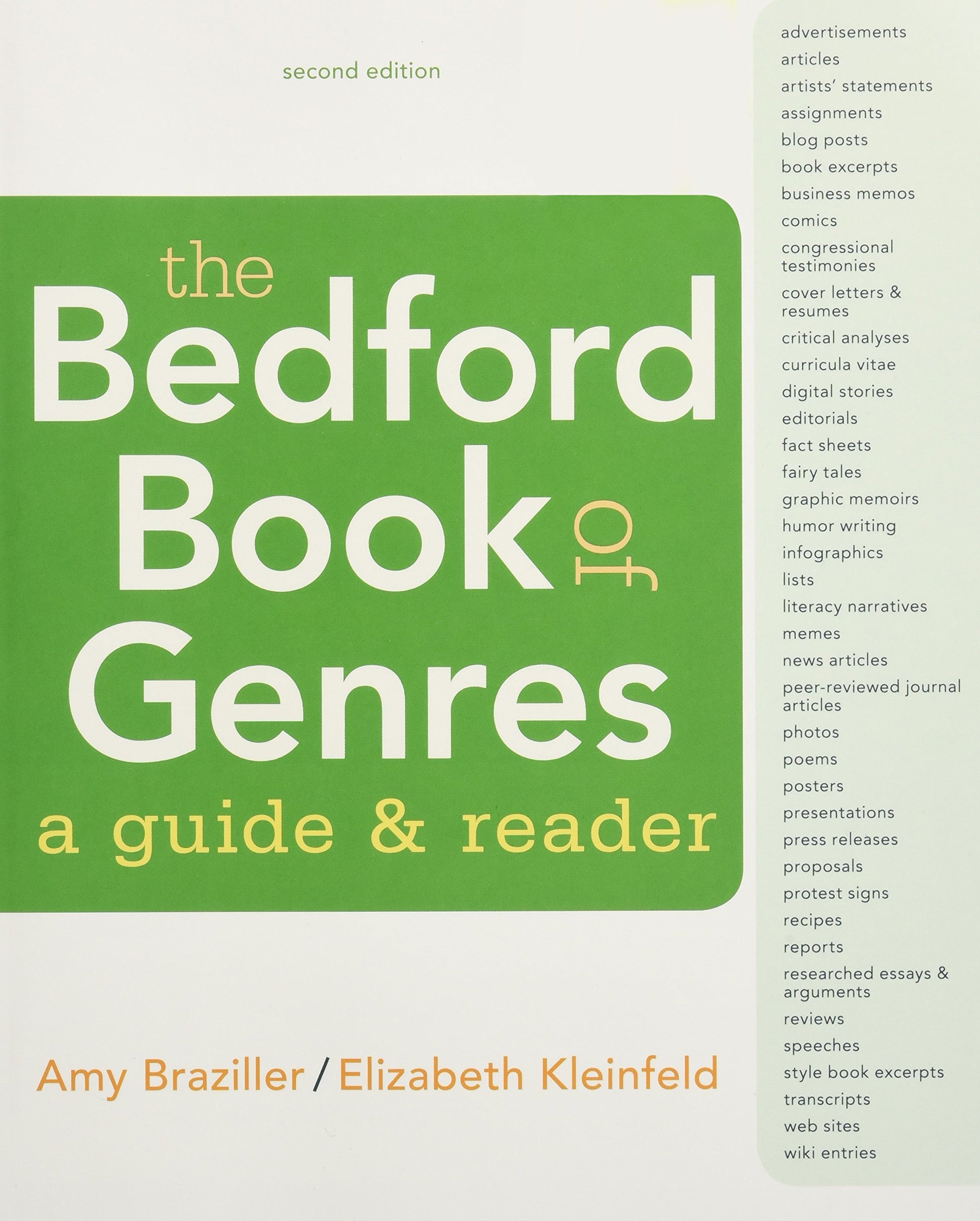 The Bedford Book of Genres: A Guide and Reader