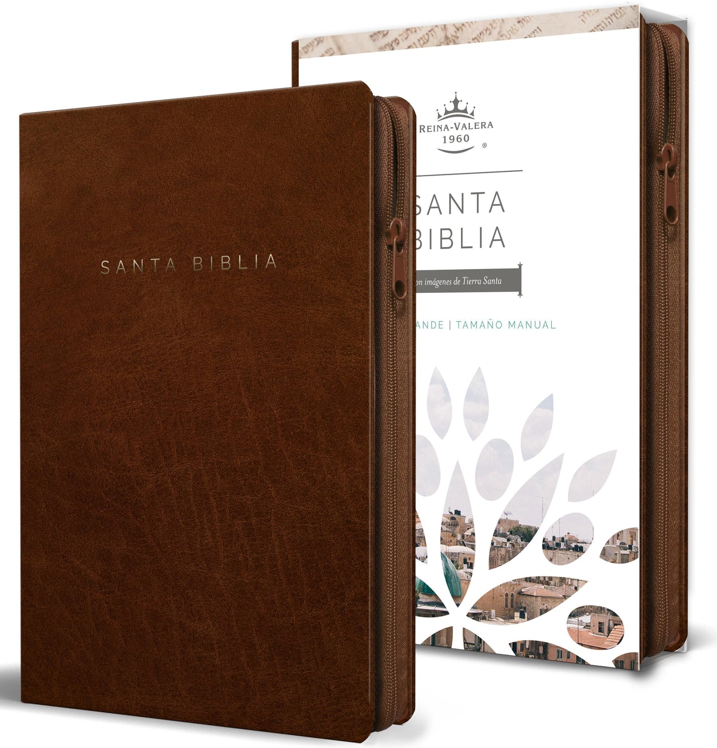 Biblia Reina Valera 1960 letra grande. S?mil piel canela, cremallera, tama?o manual / Spanish Bible RVR 1960. Handy Size, Large Print, Leathersoft, Brown Zip (Spanish Edition)