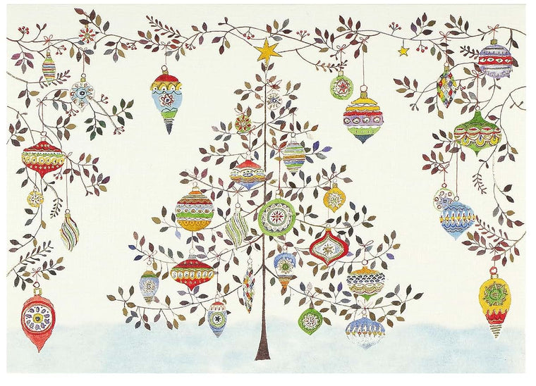 Watercolor Ornament Tree Deluxe Boxed Holiday Cards (Christmas Cards, Greeting Cards)