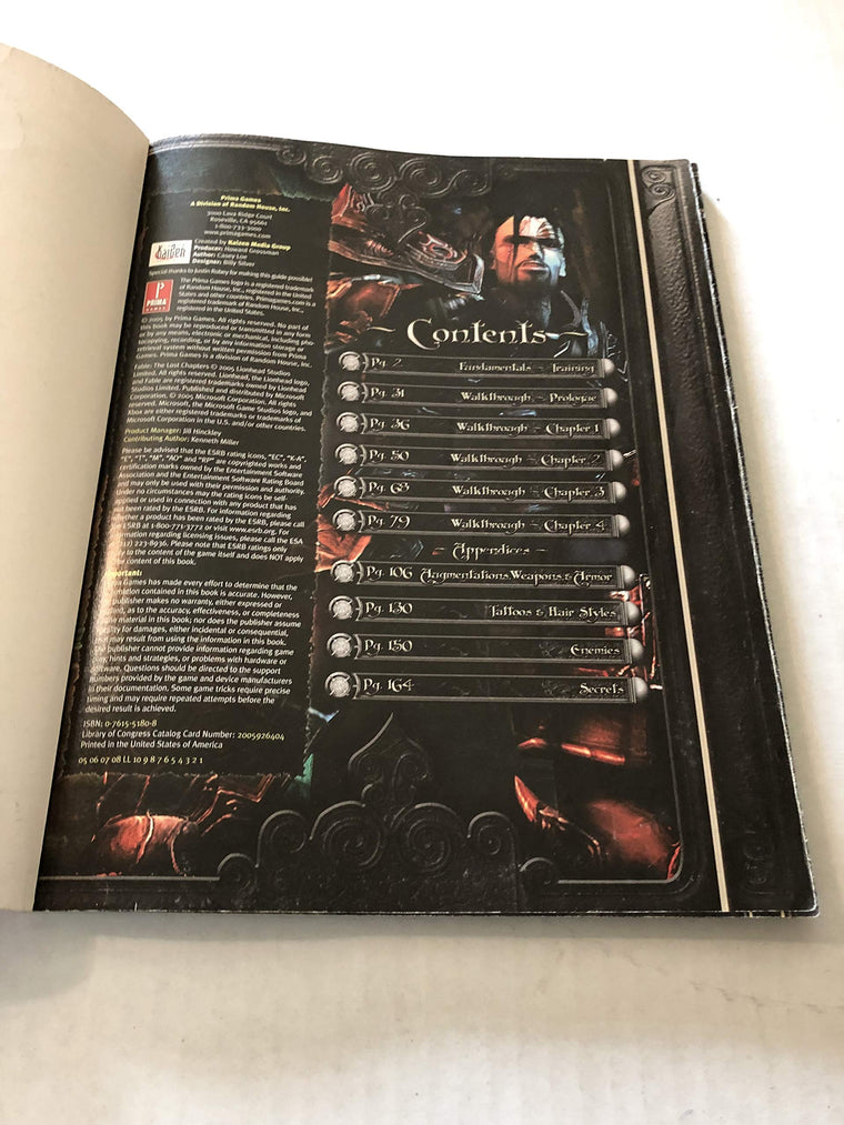 Fable: The Lost Chapters (Prima Official Game Guide) — back cover