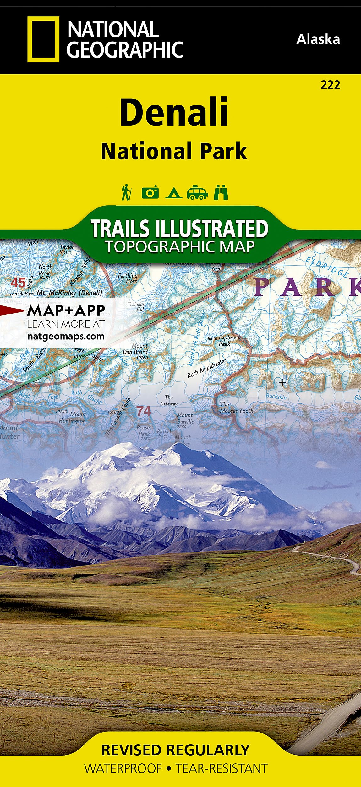 Denali National Park and Preserve Map (National Geographic Trails Illustrated Map, 222)