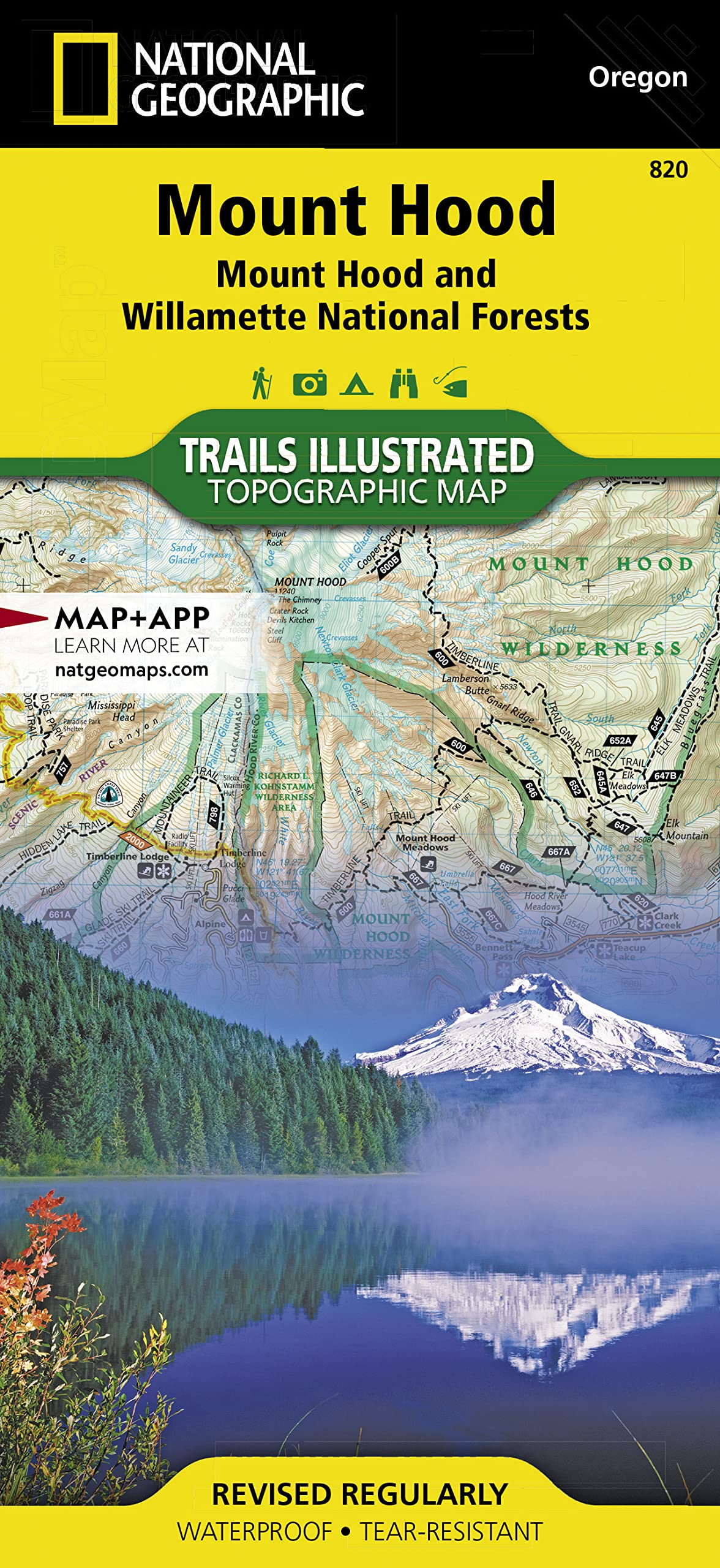 Mount Hood [Mount Hood and Willamette National Forests] (National Geographic Trails Illustrated Map)