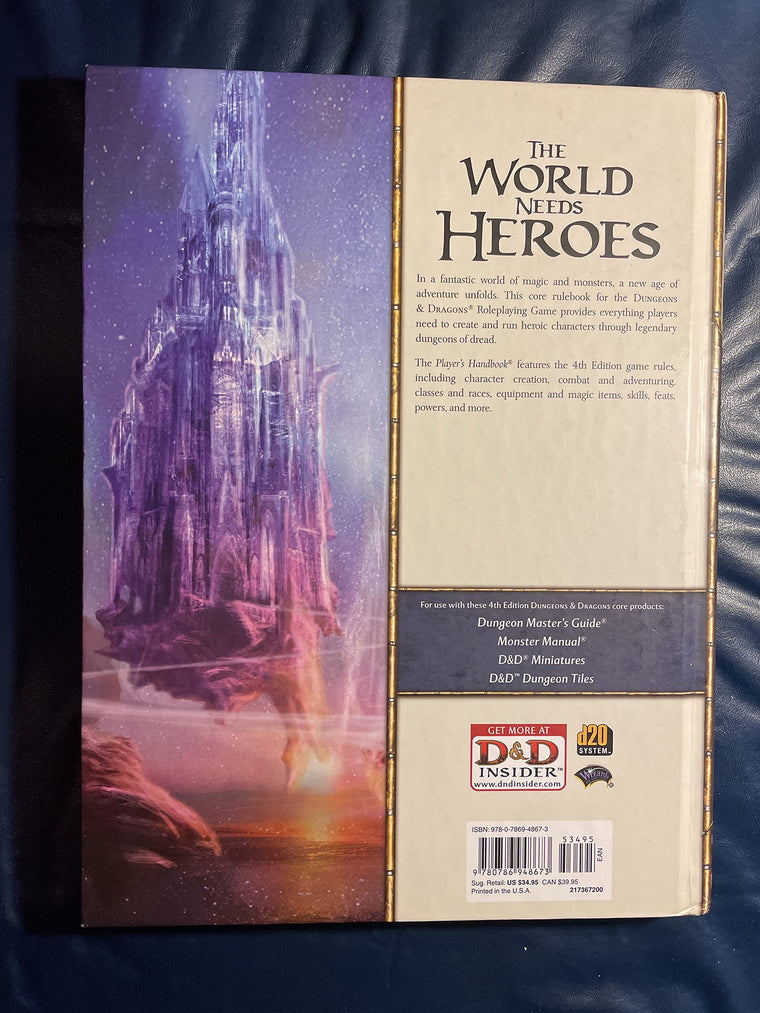 Dungeons & Dragons Player's Handbook: Arcane, Divine, and Martial Heroes (Roleplaying Game Core Rules) — back cover