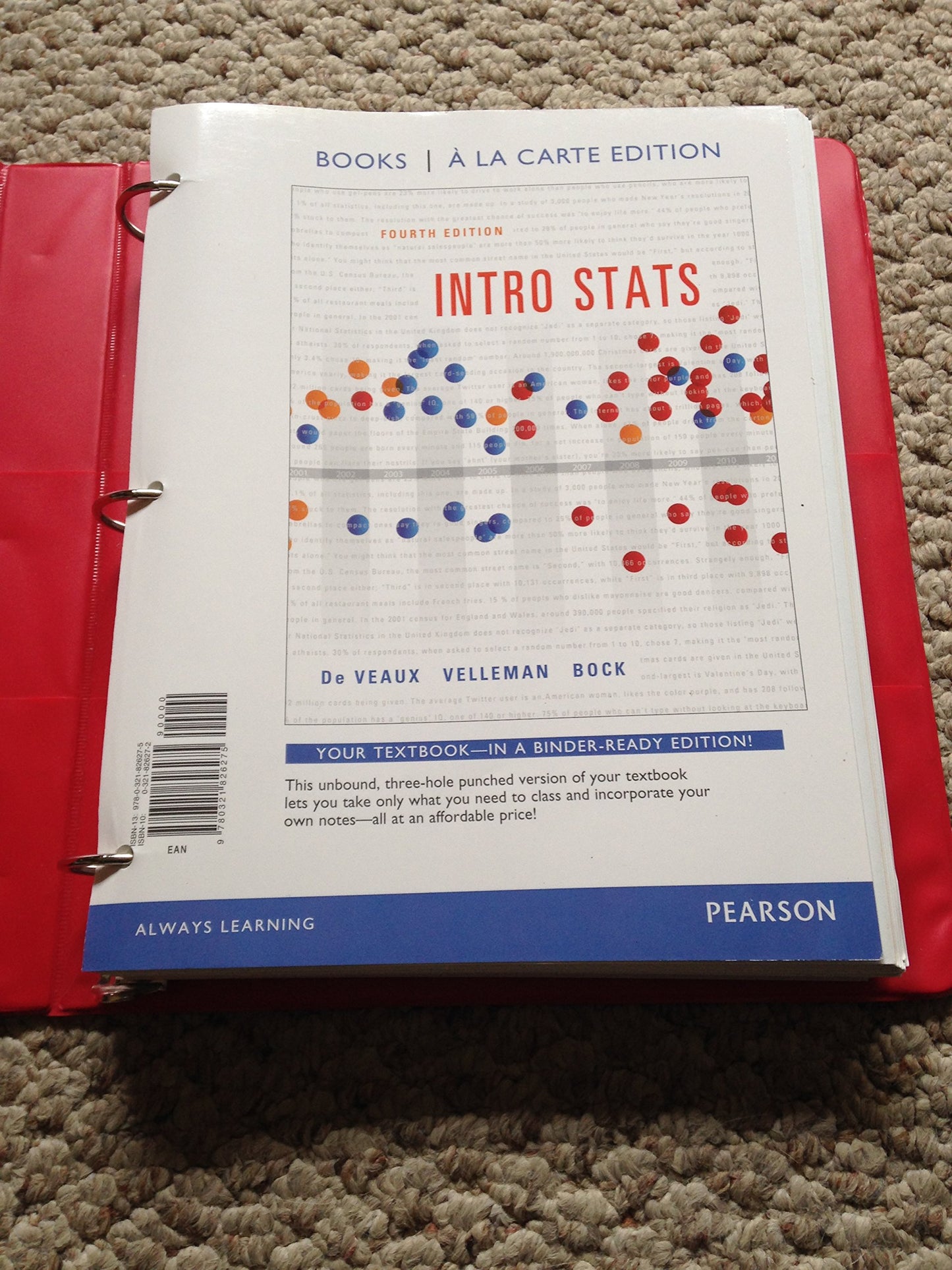 Intro Stats, Books a la Carte Edition by De Veaux