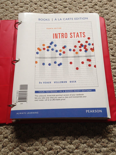 Intro Stats, Books a la Carte Edition by De Veaux