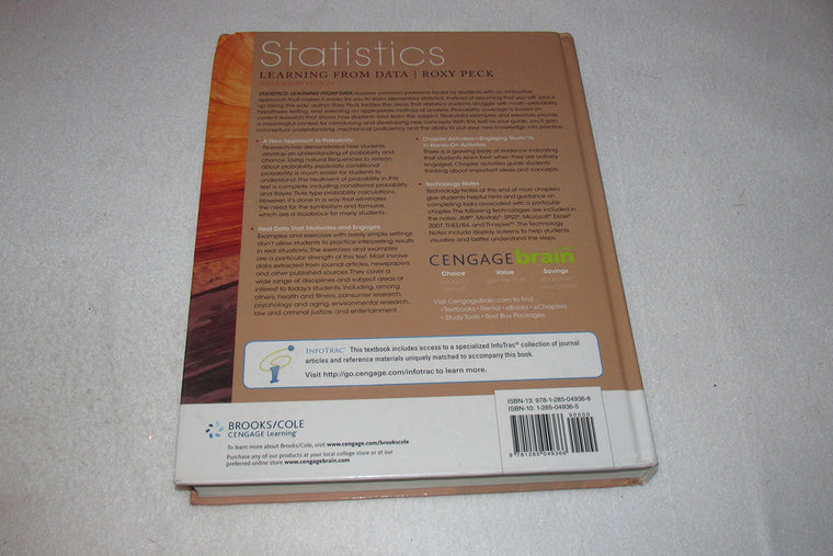Preliminary Edition of Statistics: Learning from Data (with Printed Access Card for JMP) — back cover