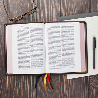 CSB Verse-by-Verse Reference Bible, Holman Handcrafted Collection, Brown Premium Goatskin, Black Letter, Presentation Page, Cross-References, Full-Color Maps, Easy-to-Read Bible Serif Type