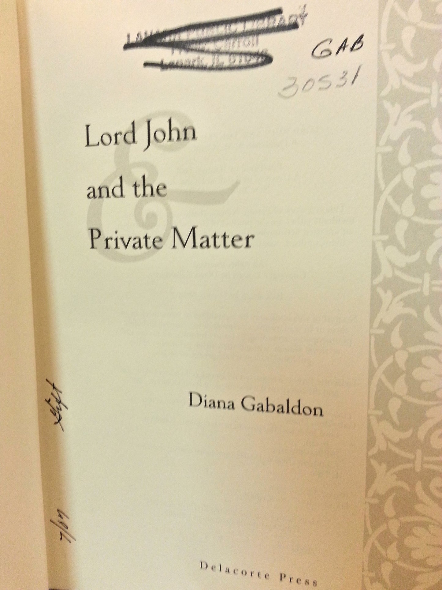 Lord John and the Private Matter by Diana Gabaldon