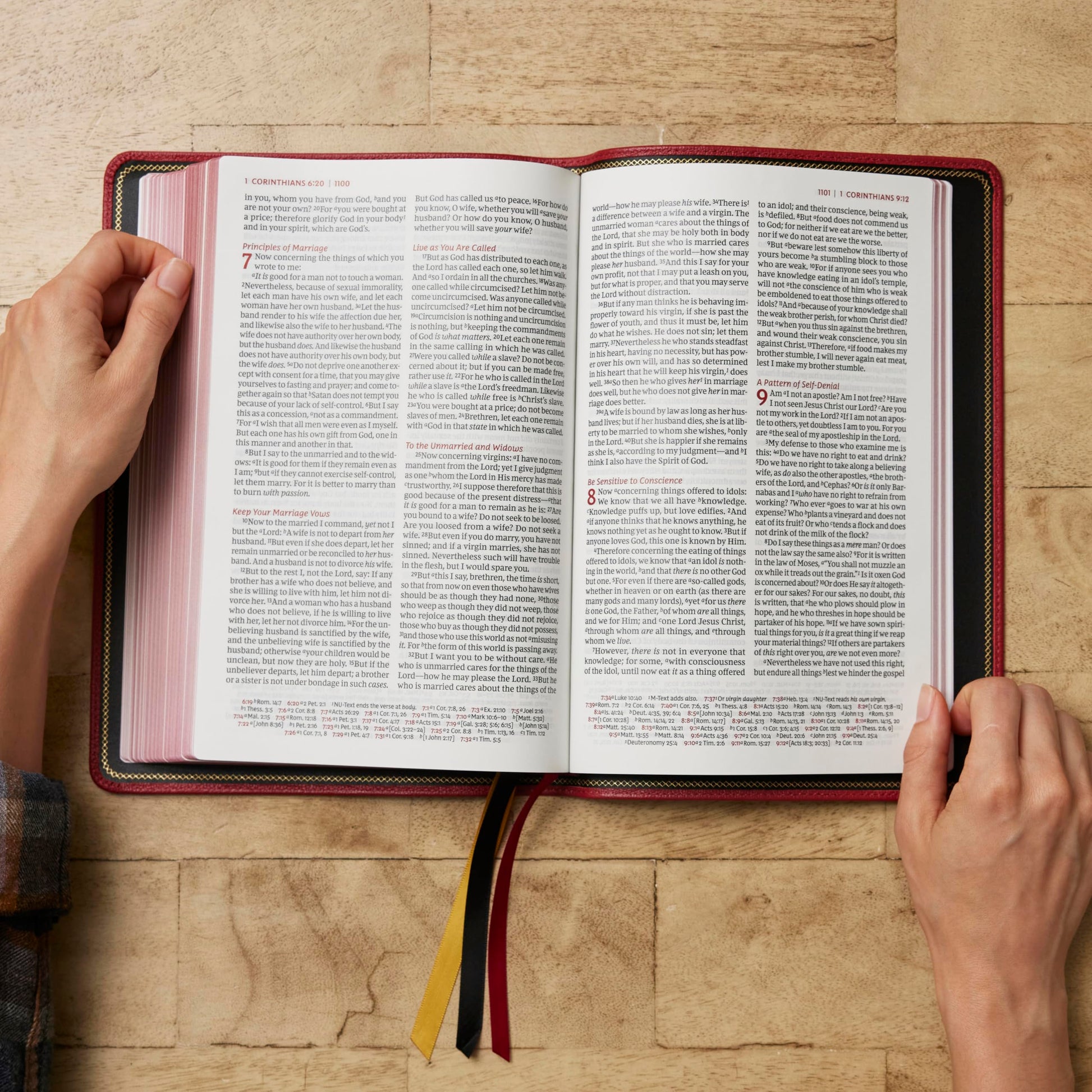 NKJV, Thinline Reference Bible, Large Print, Red Premium Goatskin Leather, Premier Collection, Comfort Print: Holy Bible, New King James Version