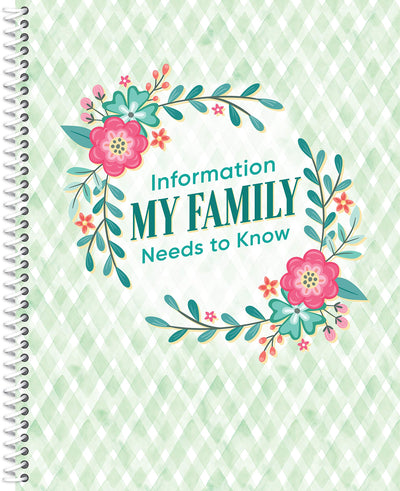 Information My Family Needs to Know Organizer: Legacy Planner for Personal, Medical & Financial Affairs  4 Document Pockets  Spiral Bound  Gift for Adults & Seniors (Green) (Volume 1)