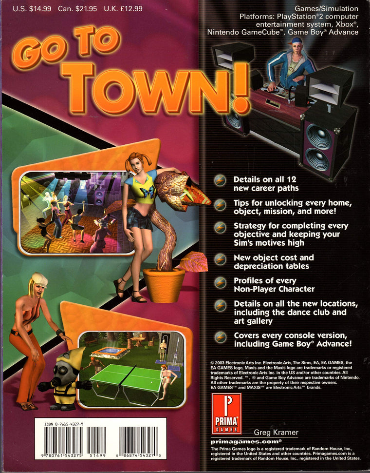 The Sims Bustin' Out (Prima's Official Strategy Guide) — back cover