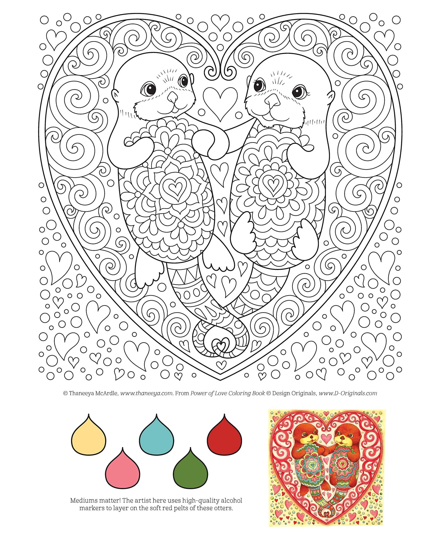 Power of Love Coloring Book (Coloring is Fun) (Design Originals): 32 Sweet & Romantic Beginner-Friendly Creative Art Activities from Thaneeya McArdle, on High-Quality Extra-Thick Perforated Paper