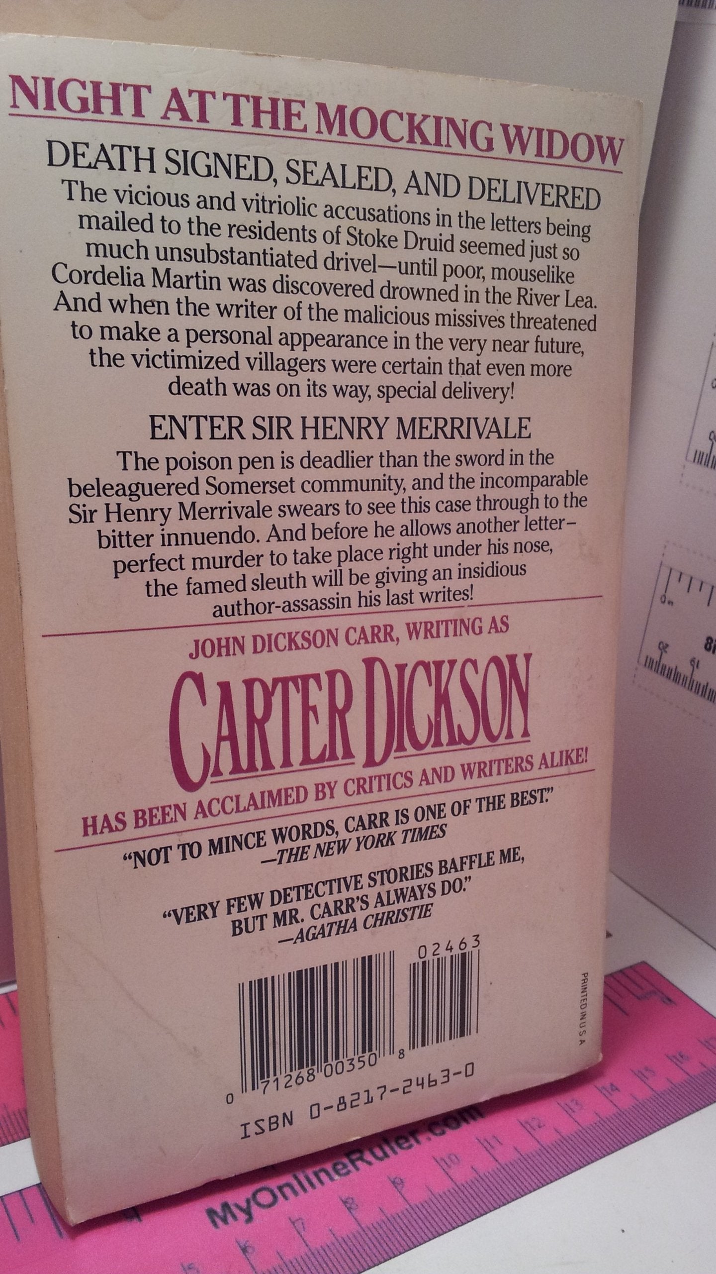 Night at the Mocking Widow by CARTER DICKSON
