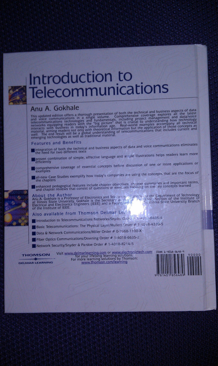 Introduction to Telecommunications — back cover