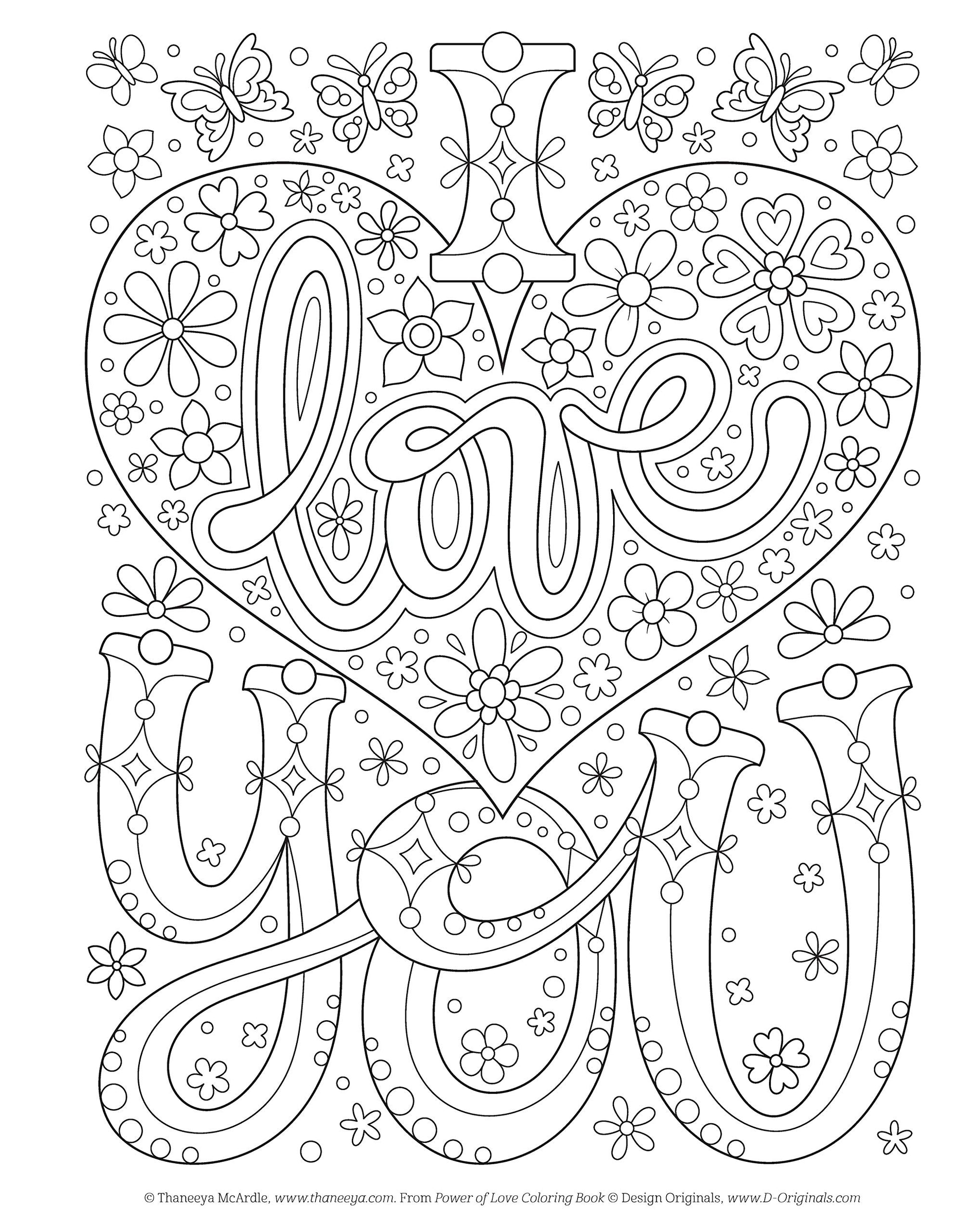 Power of Love Coloring Book (Coloring is Fun) (Design Originals): 32 Sweet & Romantic Beginner-Friendly Creative Art Activities from Thaneeya McArdle, on High-Quality Extra-Thick Perforated Paper