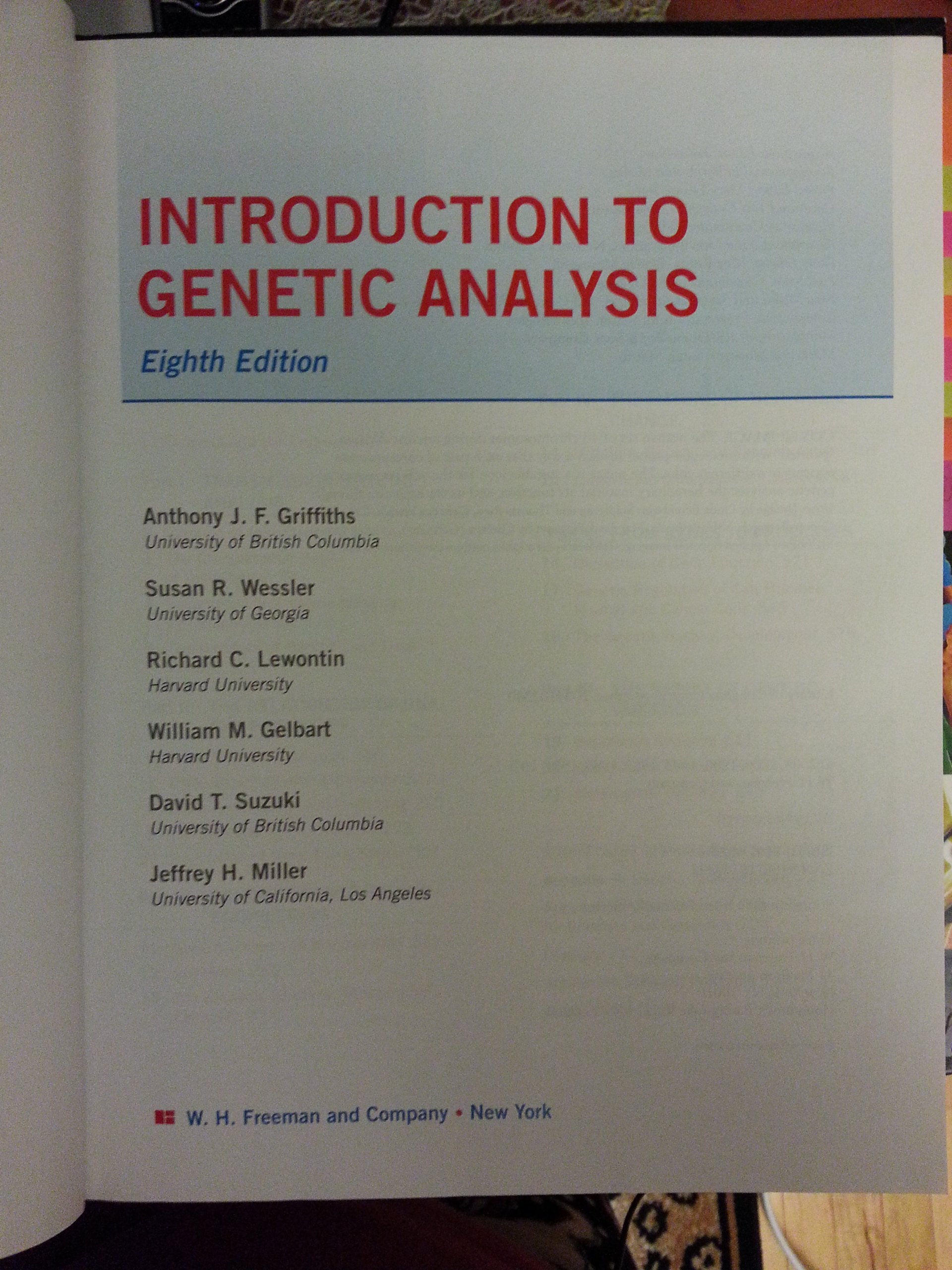 Introduction to Genetic Analysis
