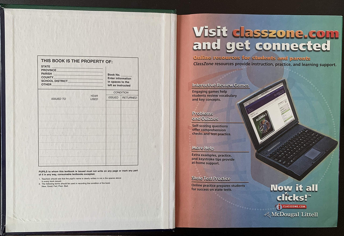 McDougal Littell Algebra 2: Student Edition (C) 2004 2004