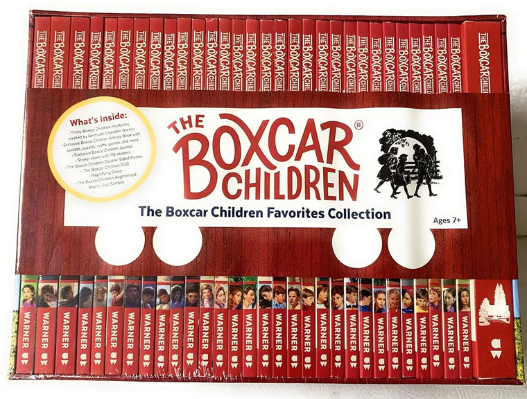 The Boxcar Children Favorites 30 Books Boxed Collection with Activity Book, Journal, Sticker Sheet , DVD, Magnifying Glass, and Poster