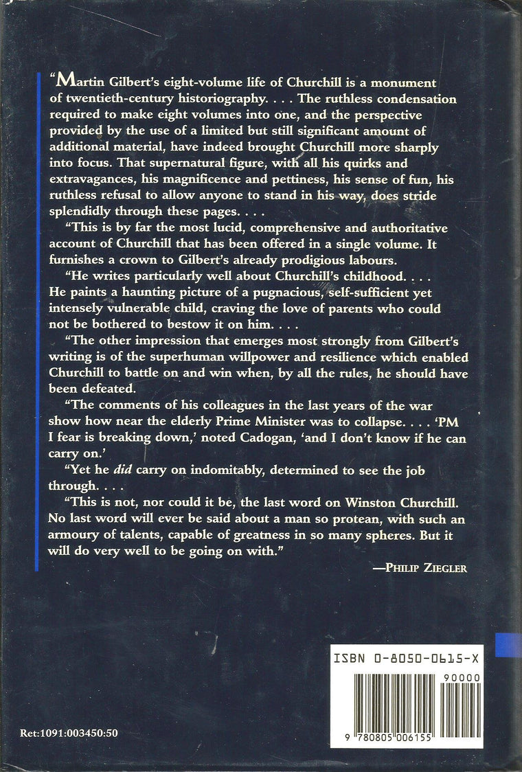 Churchill: A Life — back cover