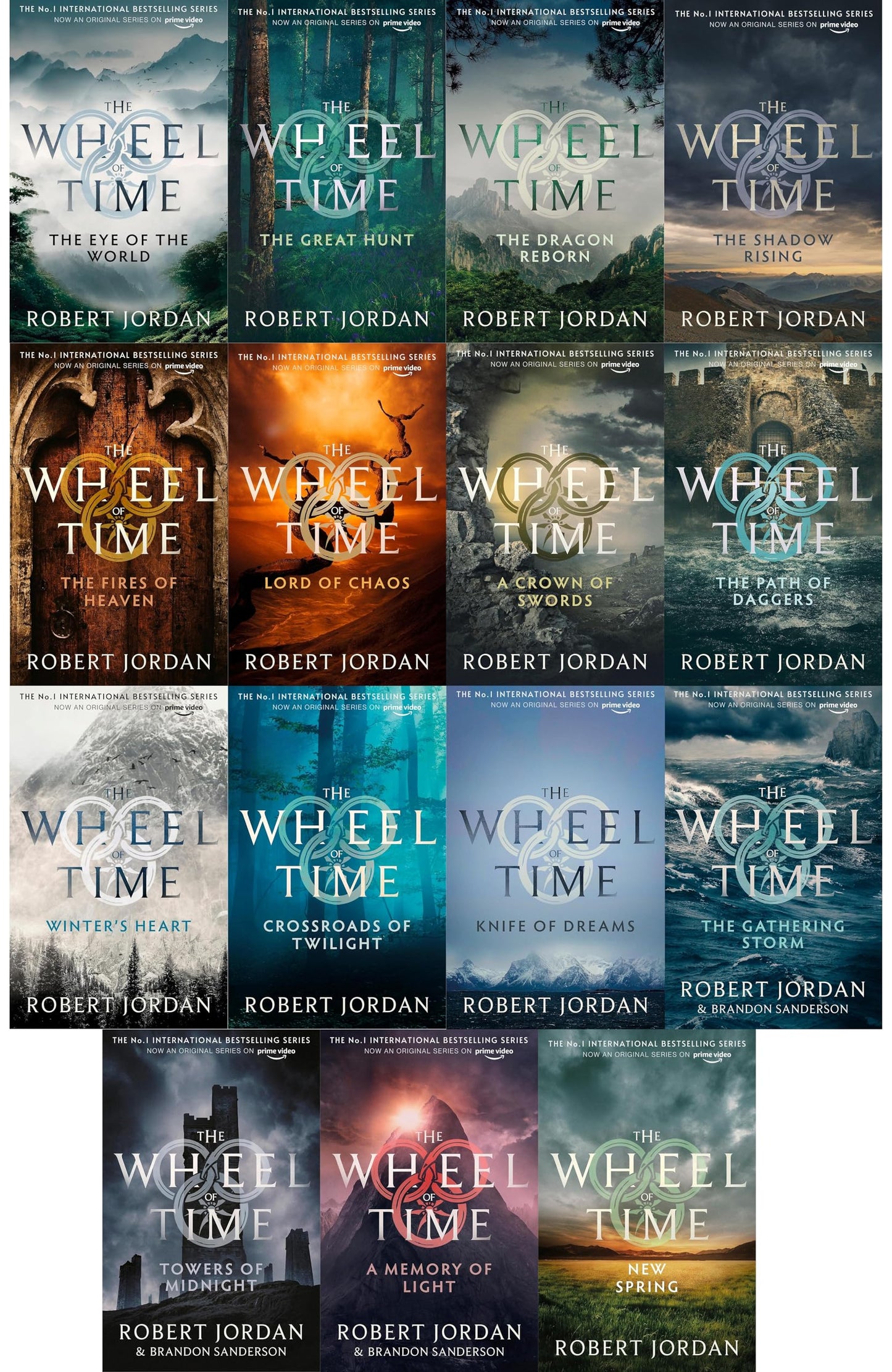 The Wheel of Time Box Set by Robert Jordan - 15 Books Including New Spring, Eye The World, Great Hunt, Dragon Reborn, Shadow Rising, Fires Heaven, ... Path Daggers, Winter'S Heart And Many More