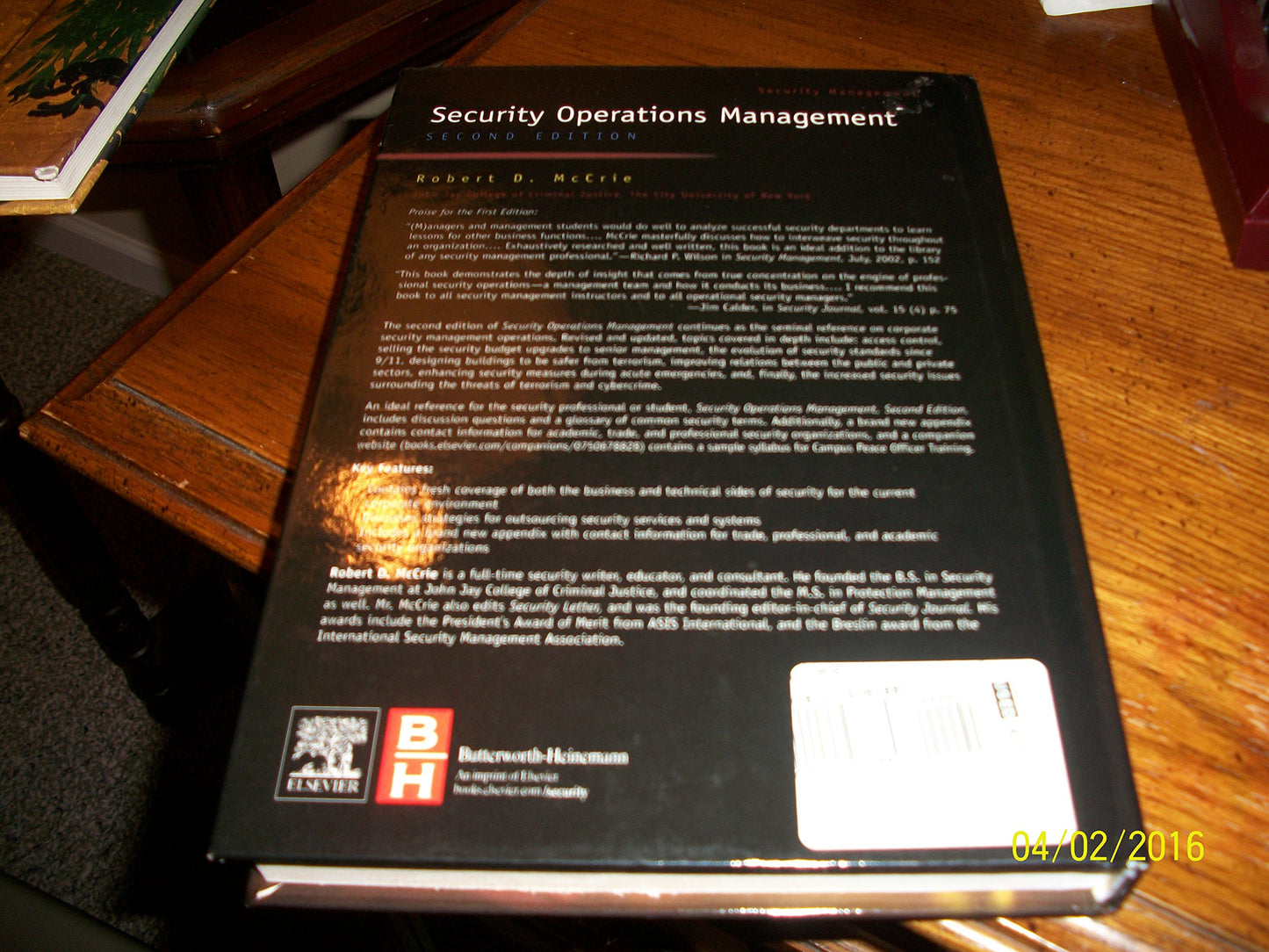 Security Operations Management by McCrie Professor & Chair J