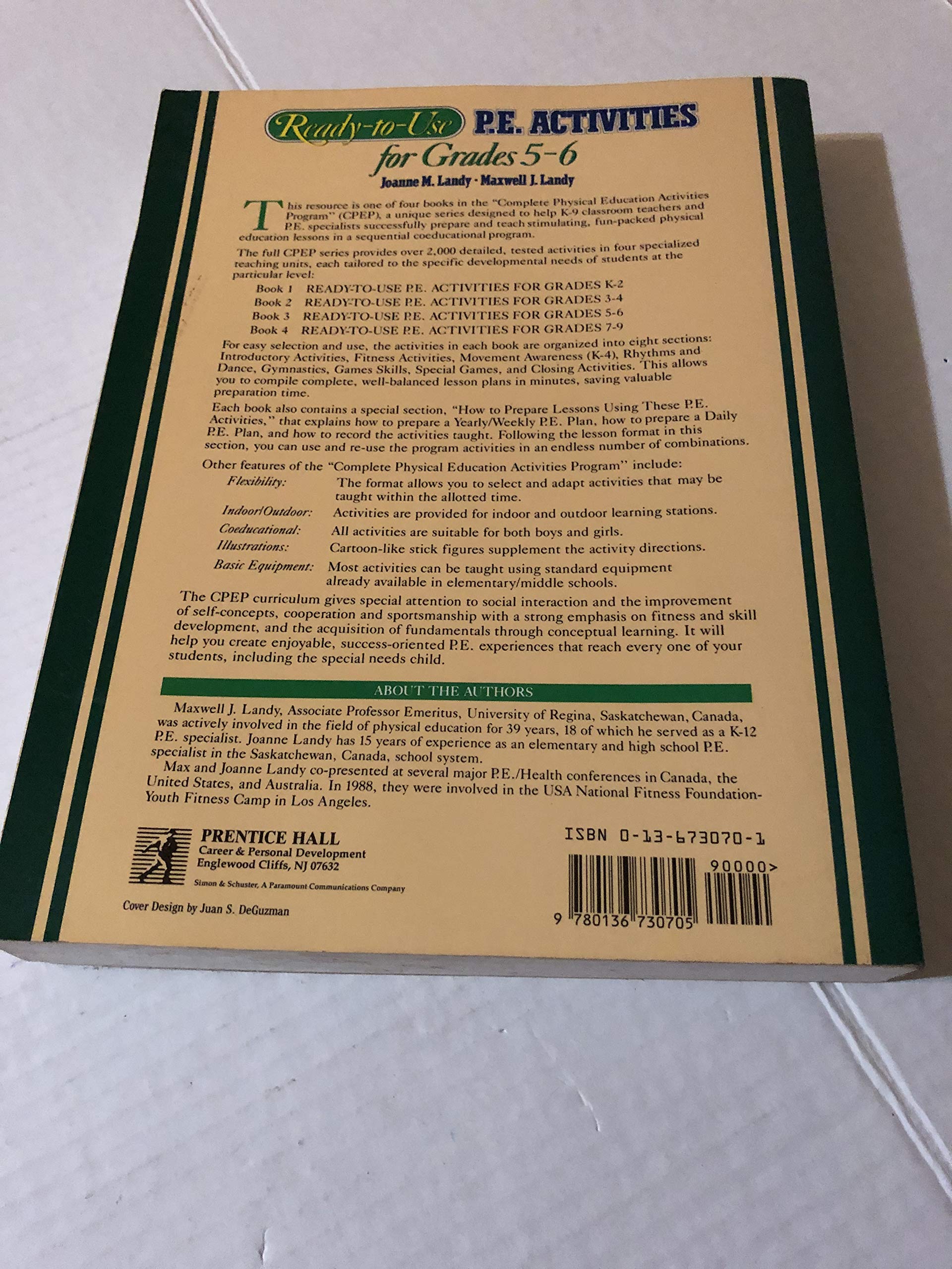 Ready-to-use P.E. Activities for Grades 5-6, Book 3