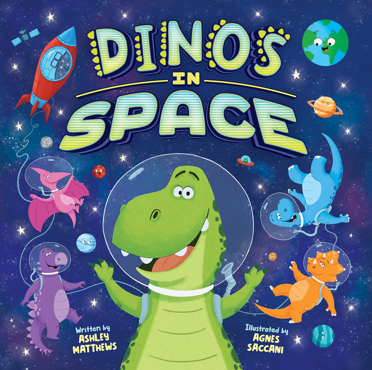 Dinos in Space: Dinosaur Space Adventure Book for Kids Ages 3-5  Funny Rhyming Story About Dinosaurs & Solar System